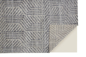 HomeRoots 5' Geometric Hand-Knotted Wool Area Rug - Stylish Tan and Gray Design for Modern Living Spaces 5' X 8' 565946