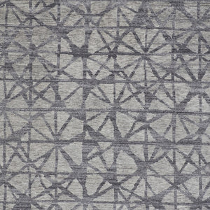 HomeRoots 5' Hand-Knotted Gray Wool Area Rug with Distressed Geometric Design for Modern Elegance & Comfort 5' X 8' 565947