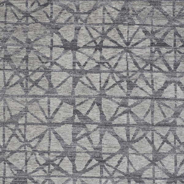 HomeRoots 5' Hand-Knotted Gray Wool Area Rug with Distressed Geometric Design for Modern Elegance & Comfort 5' X 8' 565947