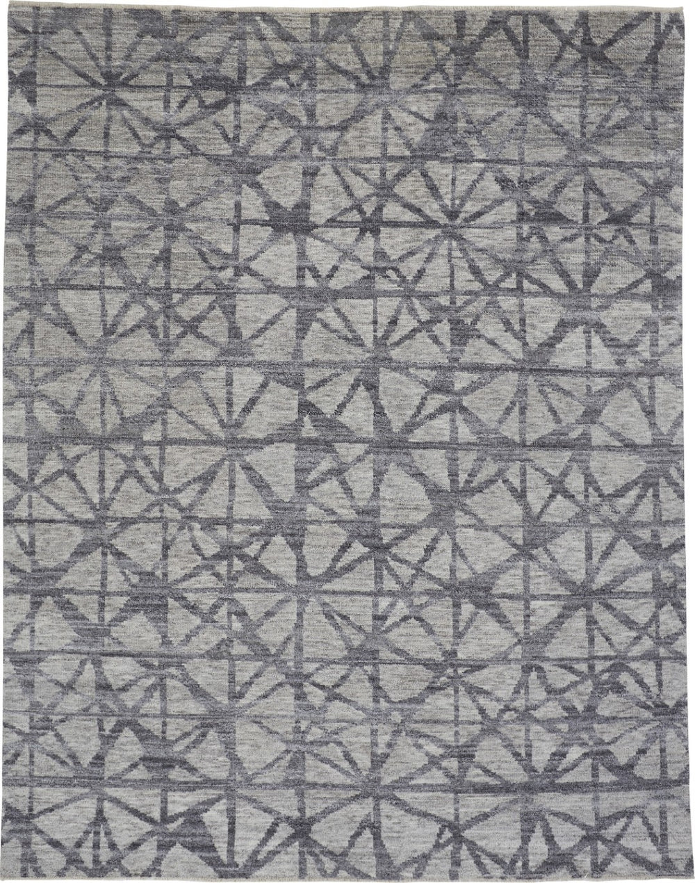 HomeRoots 5' Hand-Knotted Gray Wool Area Rug with Distressed Geometric Design for Modern Elegance & Comfort 5' X 8' 565947
