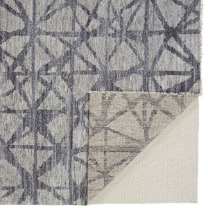 HomeRoots 5' Hand-Knotted Gray Wool Area Rug with Distressed Geometric Design for Modern Elegance & Comfort 5' X 8' 565947