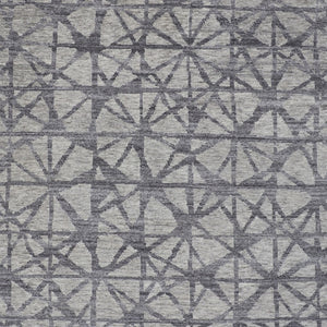 HomeRoots 5' Hand-Knotted Gray Wool Area Rug with Distressed Geometric Design for Modern Elegance & Comfort 10' X 14' 565948