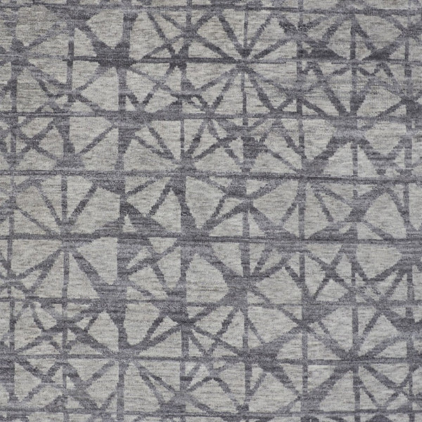 HomeRoots 5' Hand-Knotted Gray Wool Area Rug with Distressed Geometric Design for Modern Elegance & Comfort 10' X 14' 565948