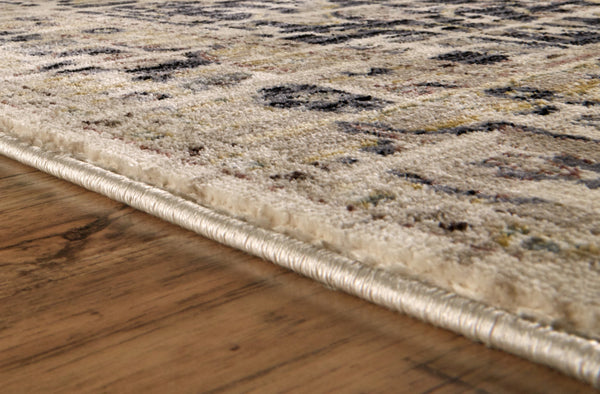Homeroots 5' X 8' Black Gray And Tan Oriental Power Loom Worn Faded Area Rug Gray Polypropylene 565950