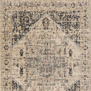 Homeroots 5' X 8' Black Gray And Tan Oriental Power Loom Worn Faded Area Rug Gray Polypropylene 565950