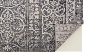 HomeRoots 8' Gray and Ivory Abstract Distressed Area Rug - Stylish, Durable, Stain-Resistant Design for Any Space 8' X 10' 565954