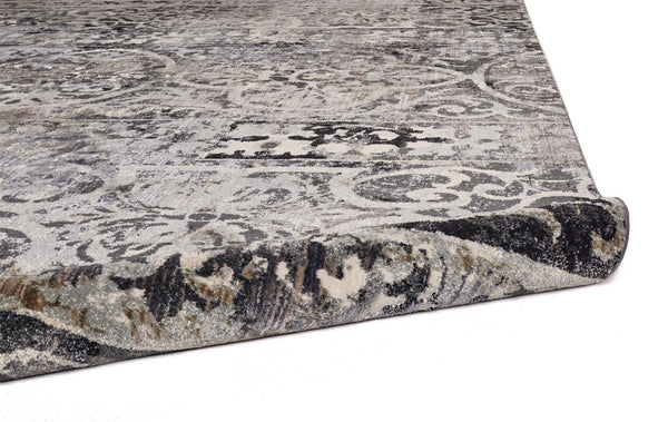 HomeRoots 8' Gray and Ivory Abstract Distressed Area Rug - Stylish, Durable, Stain-Resistant Design for Any Space 8' X 10' 565954