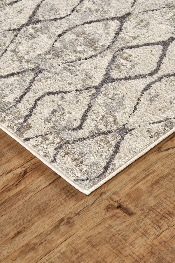HomeRoots 8' Gray and Ivory Geometric Area Rug – Durable, Stain-Resistant Design for Stylish Living Spaces 8' X 10' 565955