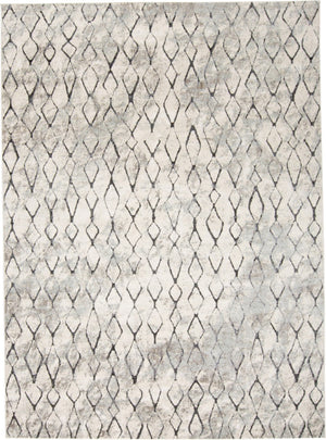 HomeRoots 8' Gray and Ivory Geometric Area Rug – Durable, Stain-Resistant Design for Stylish Living Spaces 8' X 10' 565955
