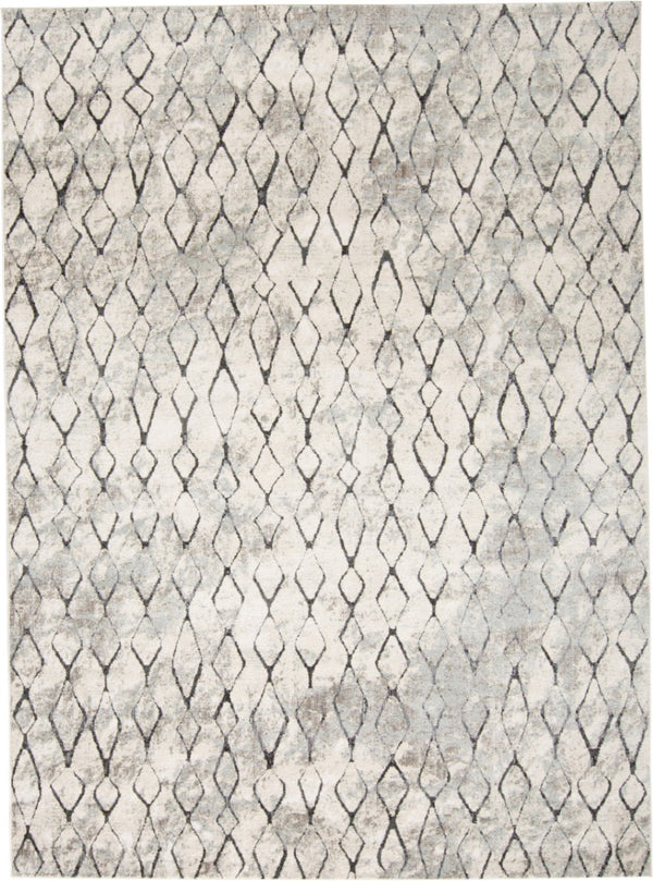 HomeRoots 8' Gray and Ivory Geometric Area Rug – Durable, Stain-Resistant Design for Stylish Living Spaces 8' X 10' 565955