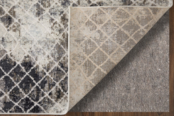 HomeRoots 8' Gray and Ivory Geometric Distressed Area Rug - Durable, Low-Maintenance Design for Modern Spaces 8' X 10' 565956