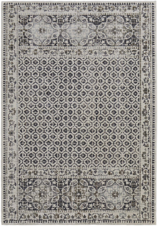 HomeRoots 8' Gray and Ivory Abstract Distressed Area Rug - Modern, Durable Design for Stylish Living Spaces 8' X 10' 565957