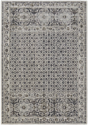 HomeRoots 8' Gray and Ivory Abstract Distressed Area Rug - Modern, Durable Design for Stylish Living Spaces 8' X 10' 565957