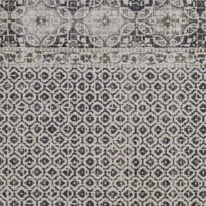 HomeRoots 8' Gray and Ivory Abstract Distressed Area Rug - Modern, Durable Design for Stylish Living Spaces 8' X 10' 565957
