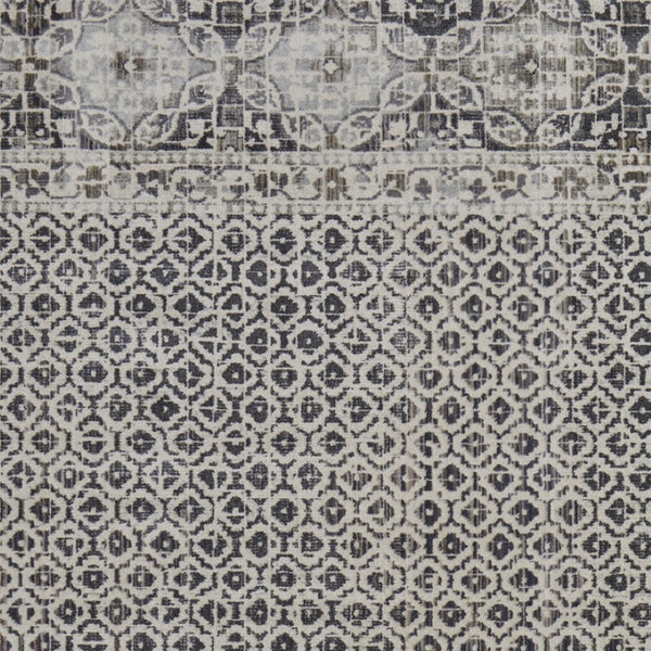 HomeRoots 8' Gray and Ivory Abstract Distressed Area Rug - Modern, Durable Design for Stylish Living Spaces 8' X 10' 565957