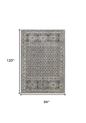 HomeRoots 8' Gray and Ivory Abstract Distressed Area Rug - Modern, Durable Design for Stylish Living Spaces 8' X 10' 565957