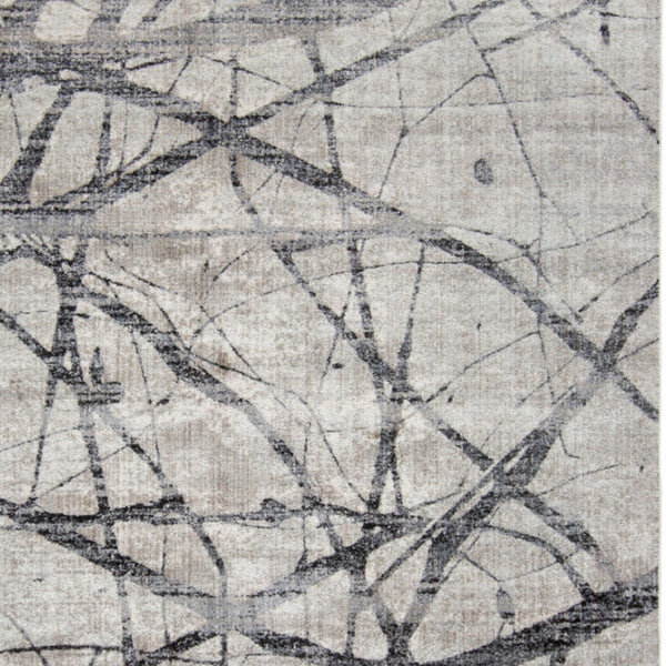 Homeroots 8' X 10' Gray And Ivory Abstract Power Loom Area Rug Taupe Polypropylene 565958