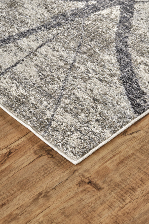 Homeroots 8' X 10' Gray And Ivory Abstract Power Loom Area Rug Taupe Polypropylene 565958
