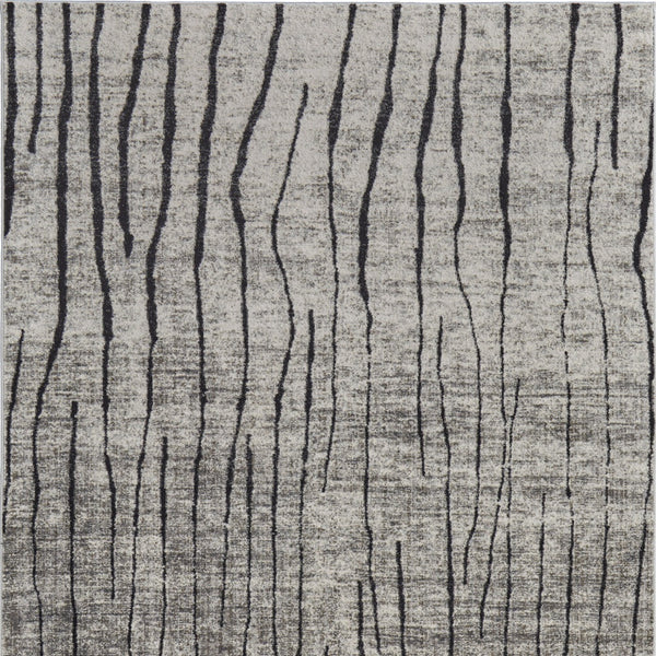 Homeroots 4' X 6' Gray And Black Abstract Power Loom Area Rug Gray Polypropylene 565959