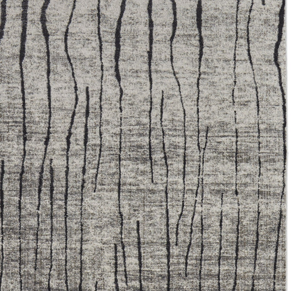 Homeroots 5' X 8' Gray And Black Abstract Power Loom Area Rug Gray Polypropylene 565960