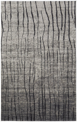 Homeroots 7' X 10' Gray And Black Abstract Power Loom Area Rug Gray Polypropylene 565961