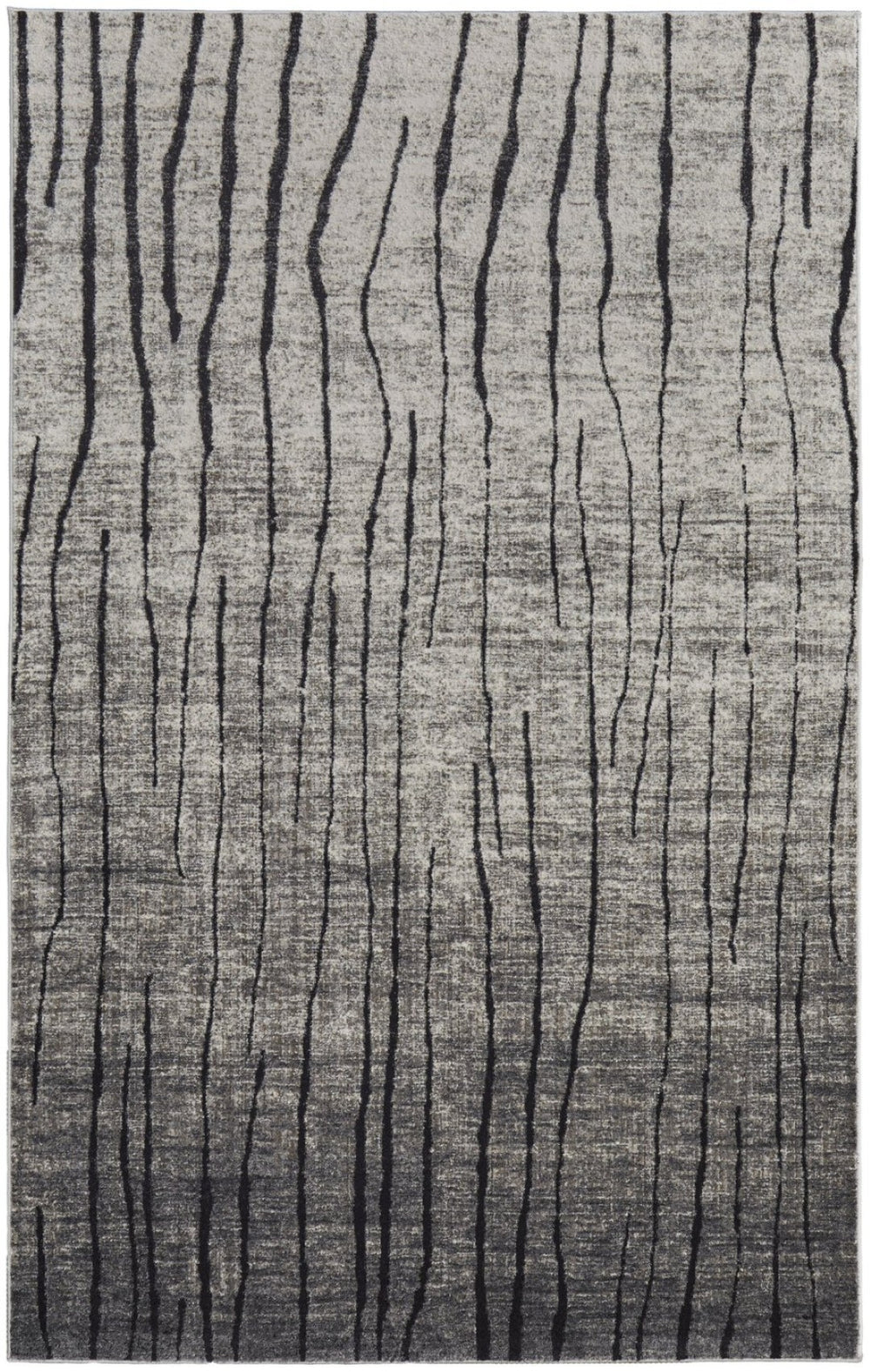 HomeRoots 4' Gray and Black Abstract Area Rug - Contemporary Power Loom Design for High-Traffic Spaces 7' X 10' 565961