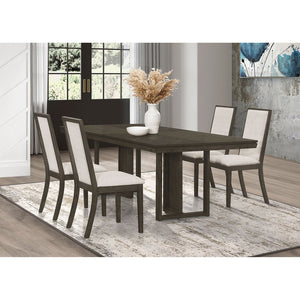 English Elm Glenmoor Chic 5-Piece Dining Set With Chevron Tabletop & Upholstered Chairs For Modern Elegance B062S01232