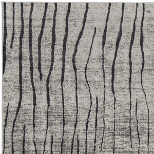 Homeroots 8' X 10' Gray And Black Abstract Power Loom Area Rug Gray Polypropylene 565962