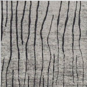 Homeroots 8' X 10' Gray And Black Abstract Power Loom Area Rug Gray Polypropylene 565963