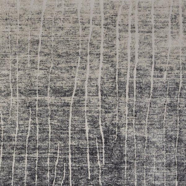 Homeroots 7' X 10' Ivory Gray And Black Abstract Power Loom Area Rug Black Polypropylene 565966