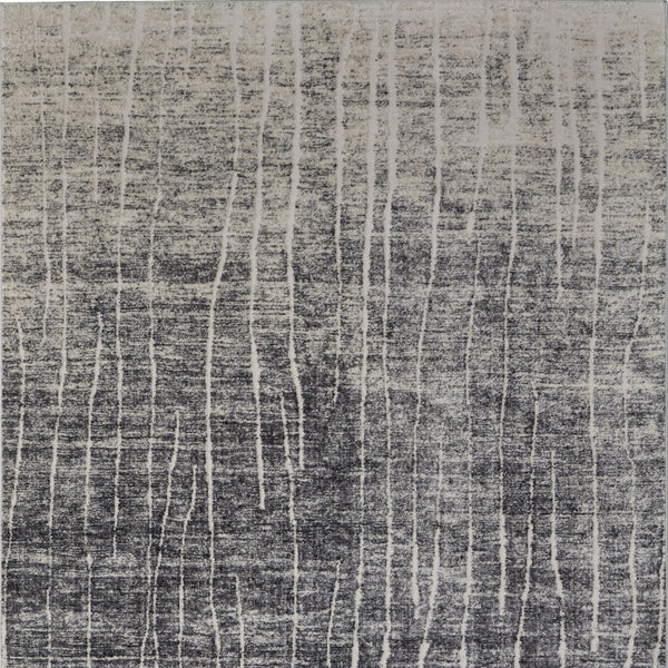 Homeroots 7' X 10' Ivory Gray And Black Abstract Power Loom Area Rug Black Polypropylene 565966