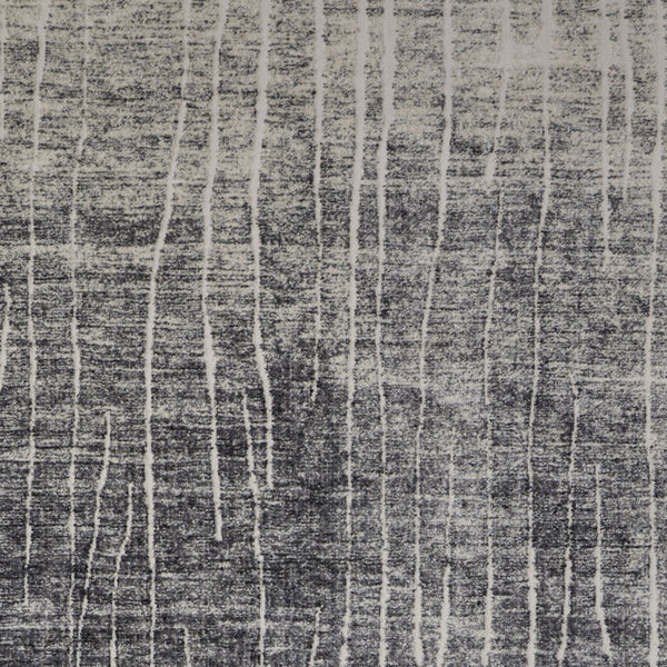 Homeroots 8' X 10' Ivory Gray And Black Abstract Power Loom Area Rug Black Polypropylene 565967