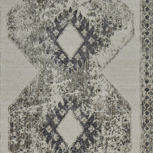 HomeRoots 4' Gray and Ivory Abstract Area Rug - Stylish Power-Loomed Design for Modern and Transitional Spaces 5' X 8' 565971
