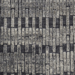 HomeRoots 4' Gray and Black Geometric Area Rug - Modern Power Loom Design with Worn-Faded Look for Homes 7' X 10' 565978