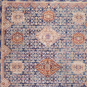 HomeRoots 9' Elegant Blue, Red, and Gold Oriental Area Rug - Timeless Design for Living Rooms & Offices 9' X 13' 565983