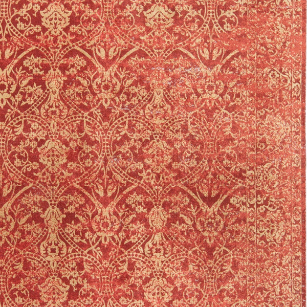 Homeroots 8' X 10' Orange And Red Oriental Power Loom Area Rug Orange Viscose 565986
