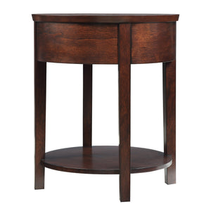 Christoff Rubberwood End Table with Drawer and Lower Shelf for Living Room