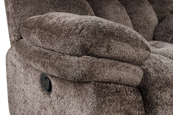 English Elm Transitional Glider Recliner with No-Gap Footrest, Plush Pillow Arms and Attached Back Cushion for Comfort Dark Brown 34 L x 43 W x 27 H B2741P395236