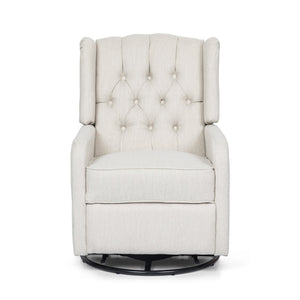 English Elm Christopher Knight Home® - Classic Linen Recliner Chair with 360° Swivel and Manual Recline, Durable Frame, Cozy Upholstery Beige 66842.00BGE
