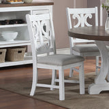 Set of 2 Upholstered Dining Chairs In White Finish