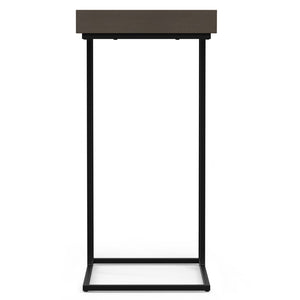 English Elm Gallagher Mango Wood C-shaped Side Table with Black Metal Frame for Sofa or Bed B136P419865
