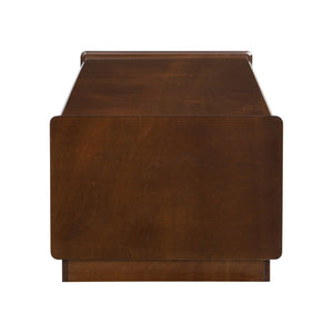 English Elm U-Can Stylish Rectangle Coffee Table With 4 Drawers & 2 Shelves, Elegant Fluted Design For Living Room N724P286421D-GIGA