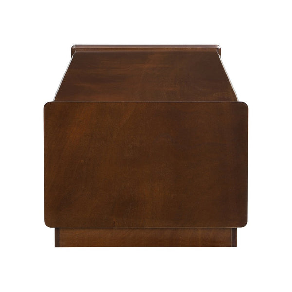 English Elm U-Can Stylish Rectangle Coffee Table With 4 Drawers & 2 Shelves, Elegant Fluted Design For Living Room N724P286421D-GIGA