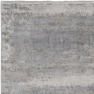 Homeroots 3' X 5' Gray Abstract Power Loom Area Rug With Fringe Taupe Viscose 566002