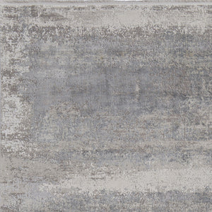 Homeroots 7' X 10' Gray Abstract Power Loom Area Rug With Fringe Taupe Viscose 566004