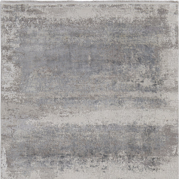 Homeroots 7' X 10' Gray Abstract Power Loom Area Rug With Fringe Taupe Viscose 566004