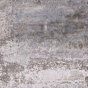 Homeroots 10' Gray Abstract Power Loom Runner Rug With Fringe Taupe Viscose 566007