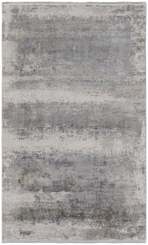Homeroots 13' X 20' Gray Abstract Power Loom Area Rug With Fringe Taupe Viscose 566009