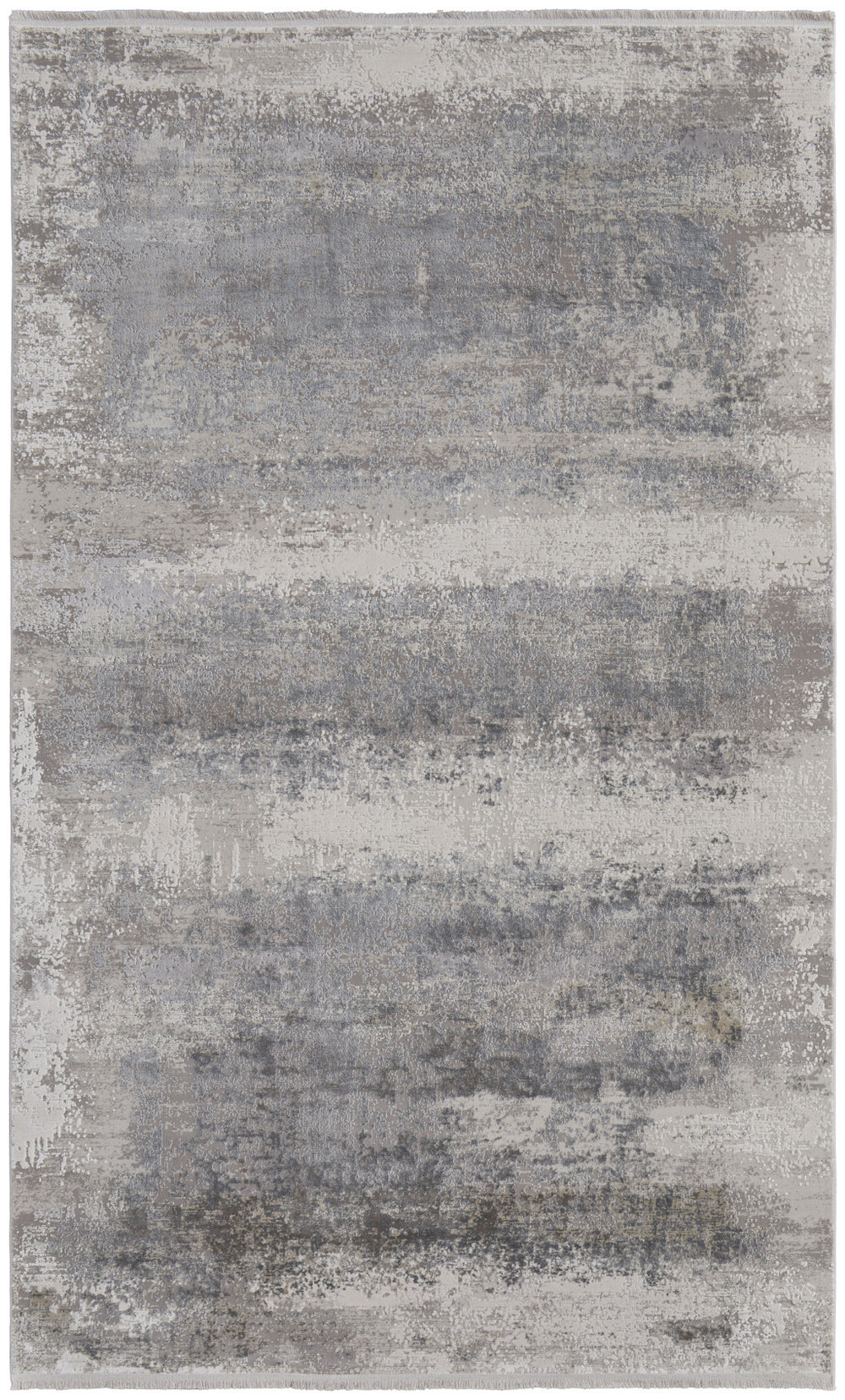 Homeroots 12' X 15' Gray Abstract Power Loom Area Rug With Fringe Taupe Viscose 566010