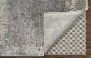 Homeroots 2' X 3' Gray Abstract Power Loom Area Rug With Fringe Taupe Viscose 566011